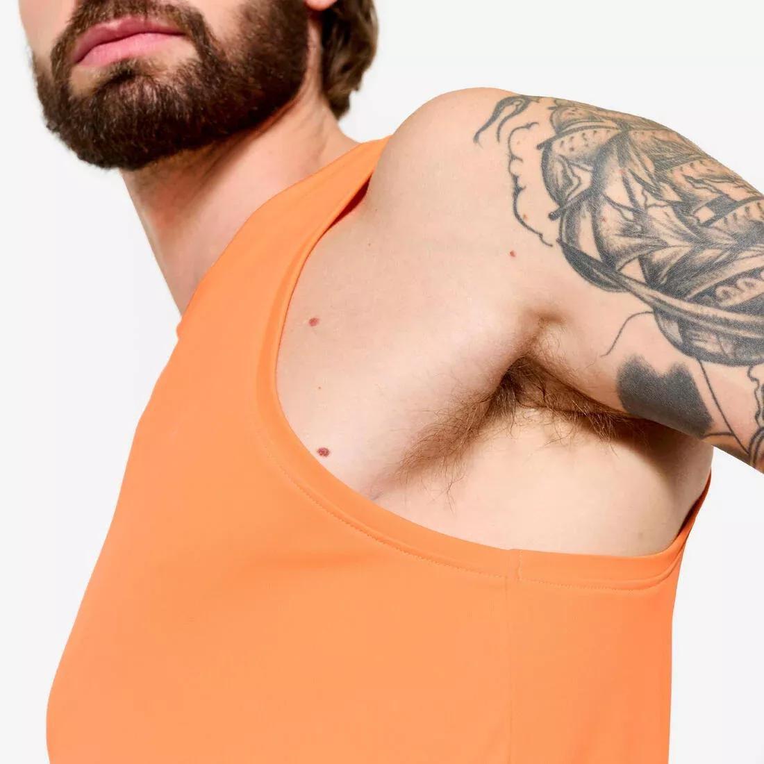 Men Fitness Breathable Tank Top, Orange, No Color, large image number 6