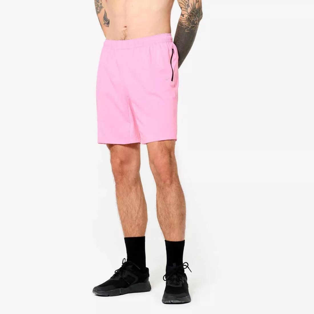 APRICOT ORANGE Fitness Shorts with Zip Pockets, No Color, large image number 7