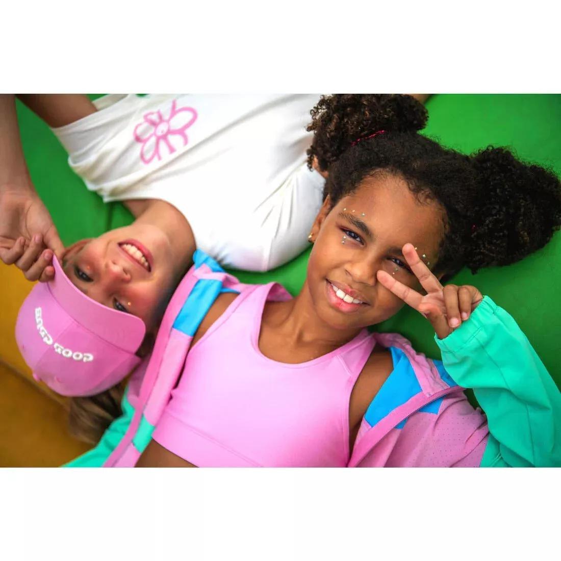 Kids Girls Breathable Sports Bra, Pink, No Color, large image number 7