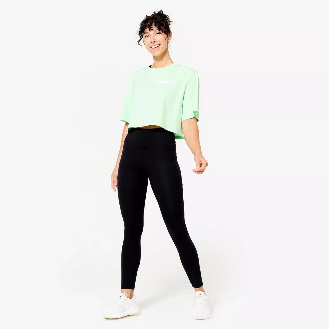 Women Cropped T-Shirt, Green, No Color, large image number 1