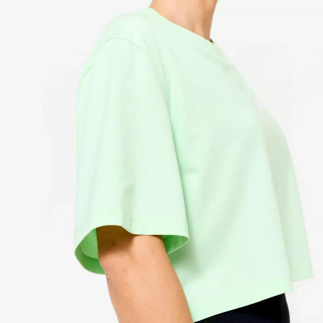 Women Cropped T-Shirt, Green, No Color, large image number 6