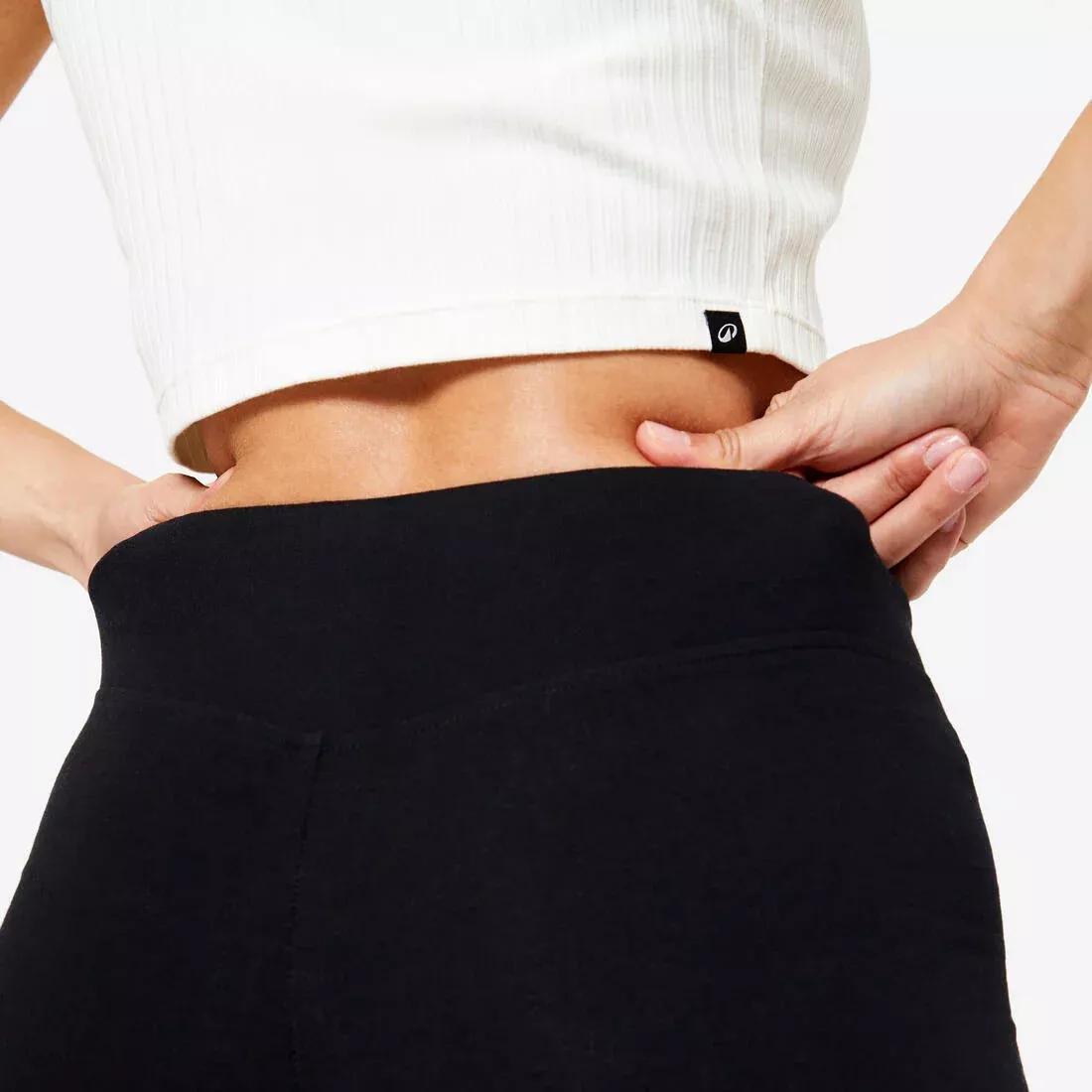 Women Flared Cotton Fitness Leggings, Grey, 5401_000, large image number 6