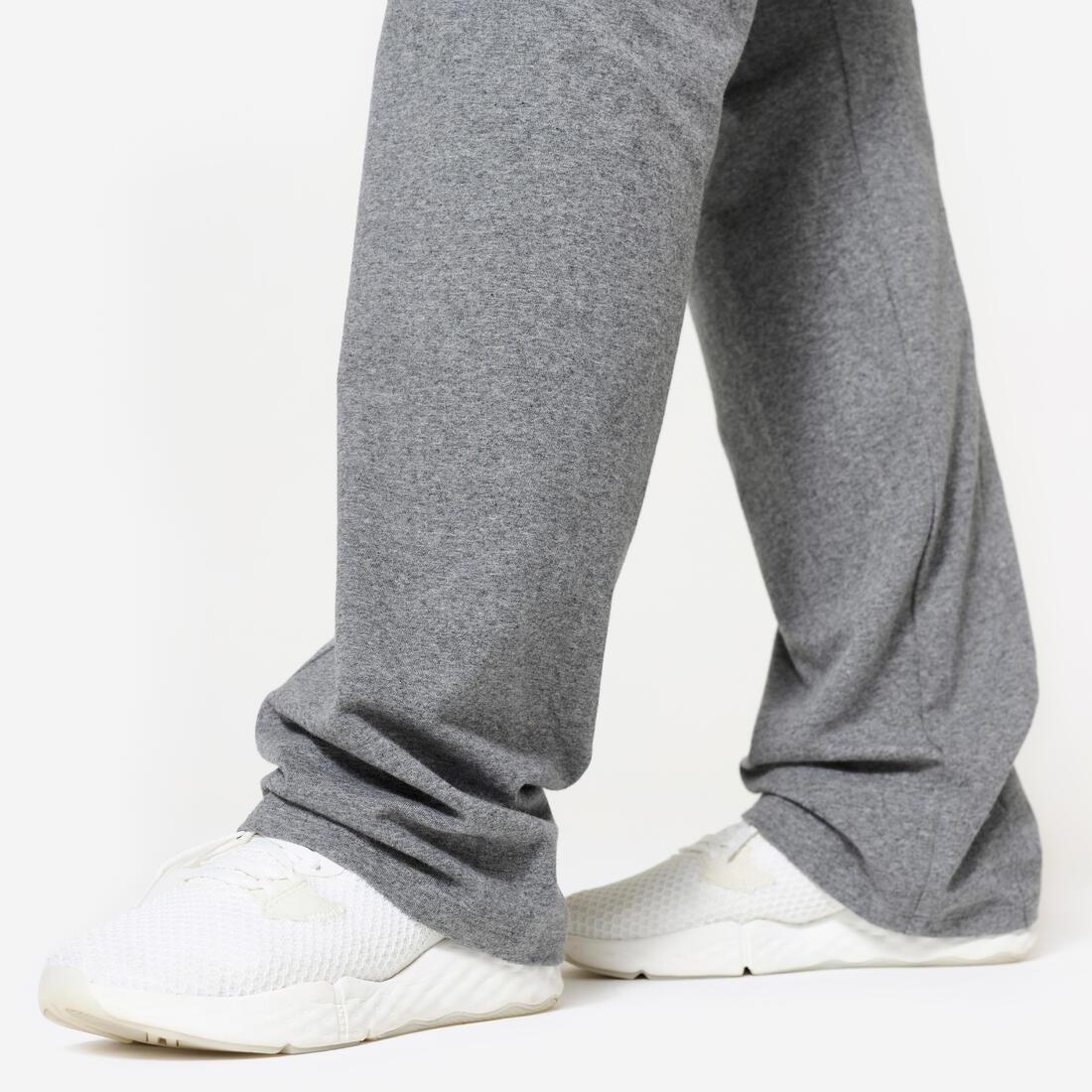 Women Flared Cotton Fitness Leggings, Grey, 5401_000, large image number 13