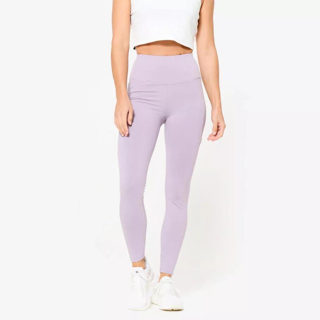 Women High-Waisted Fitness Leggings, Purple, No Color, large image number 0