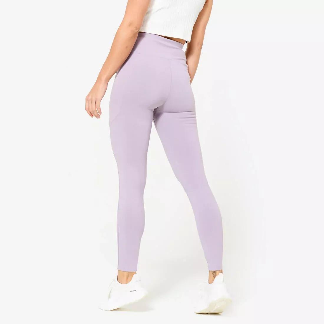 Women High-Waisted Fitness Leggings, Purple, No Color, large image number 1