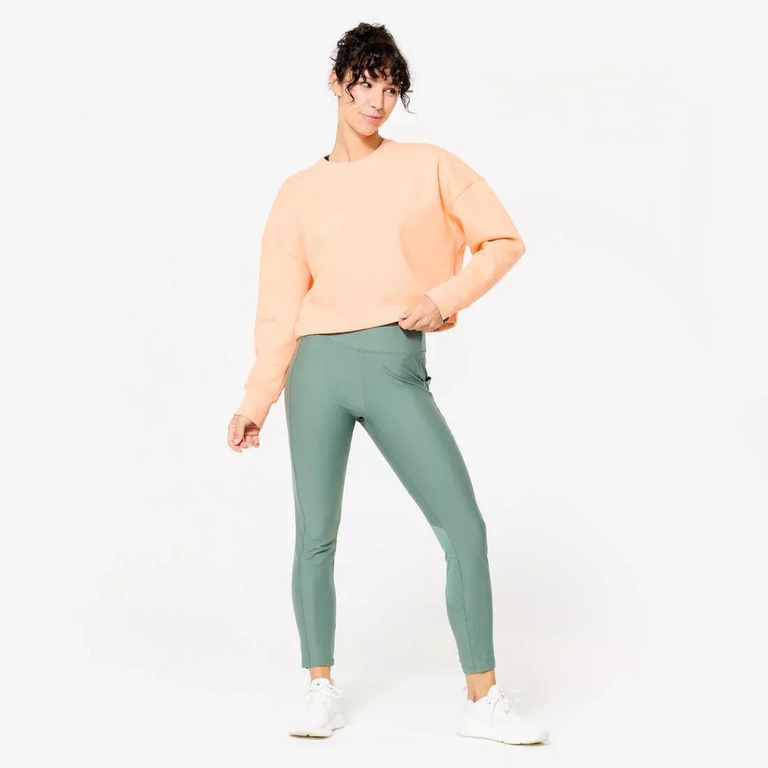 Women Fitness Cropped Sweatshirt, Orange, 5401_000, large image number 2