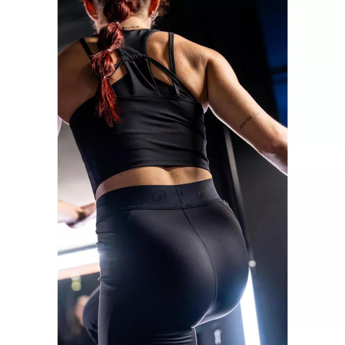 Women Body-Hugging Fitness Cropped Tank Top, Black, 5401_000, large image number 7