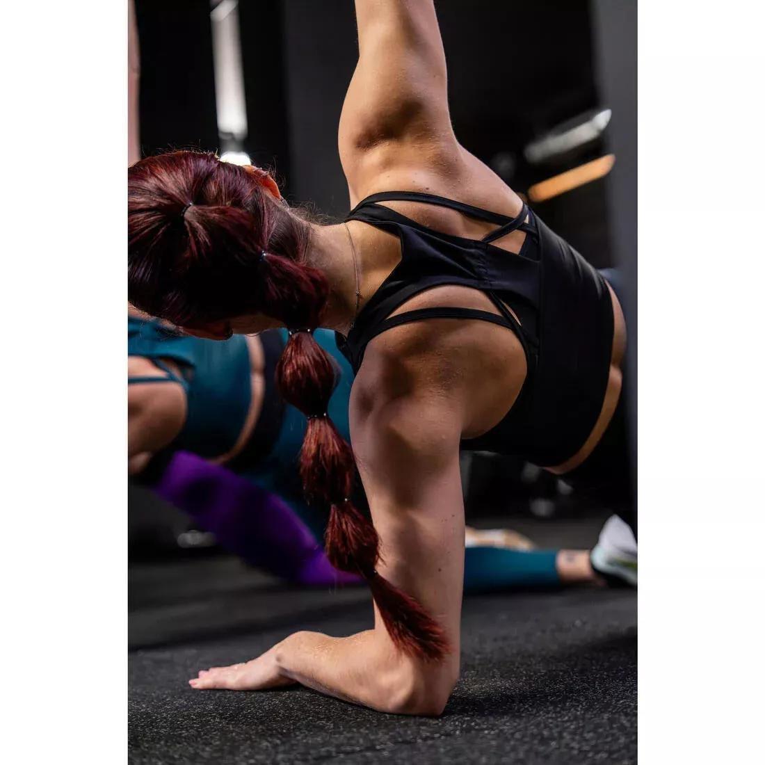 Women Body-Hugging Fitness Cropped Tank Top, Black, 5401_000, large image number 10