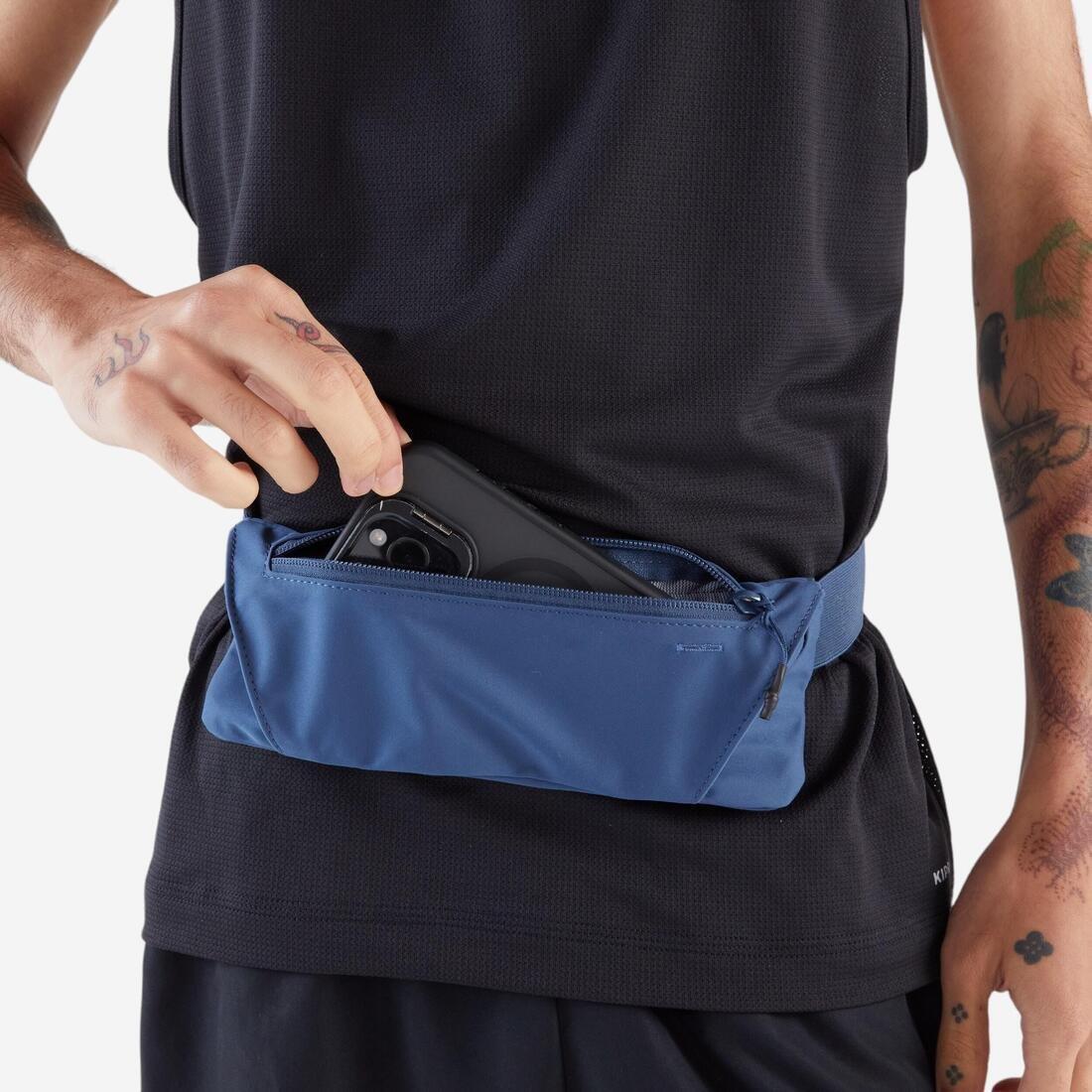 Adults Smartphone Running Waistband - Kiprun Basic 2, Navy, No Color, large image number 4