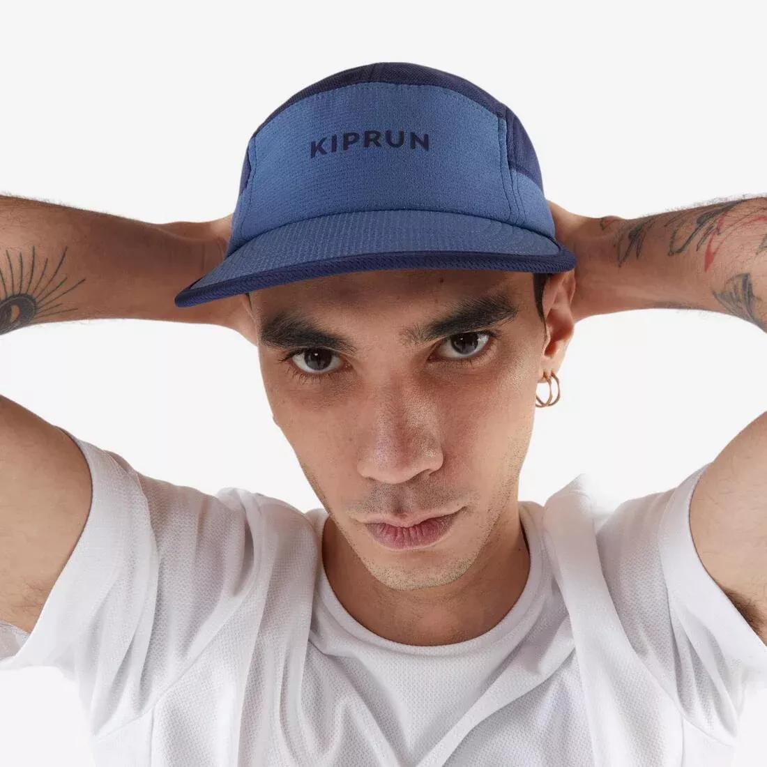 ABYSS BLUE Unisex Running Cap - Kiprun 5 Panels, No Color, large image number 3