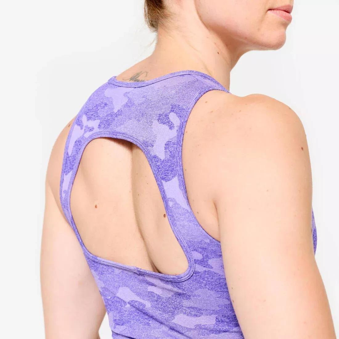 Fitness Crop Top Camo, Purple, No Color, large image number 3