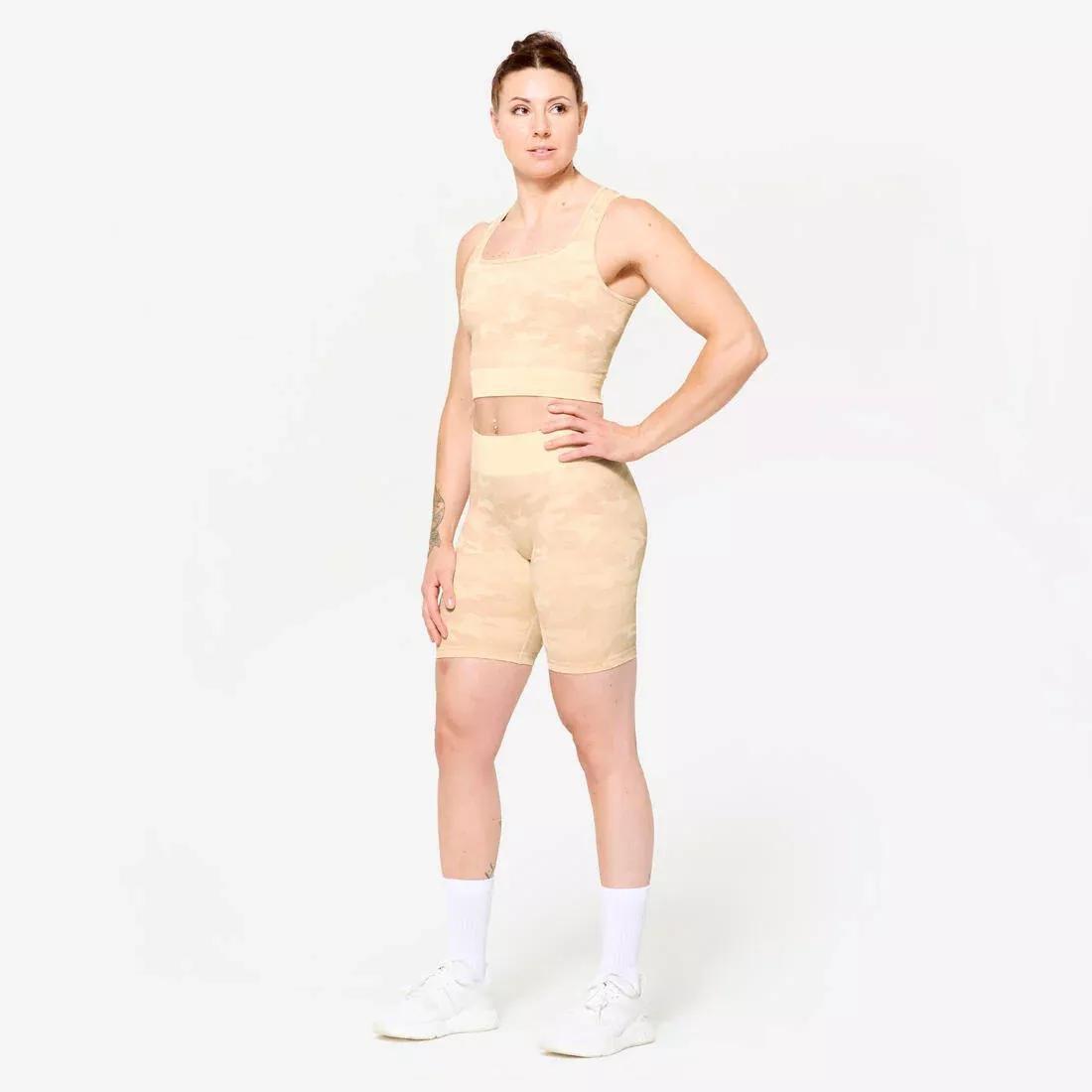 Fitness Shorts Camo, Beige, No Color, large image number 3