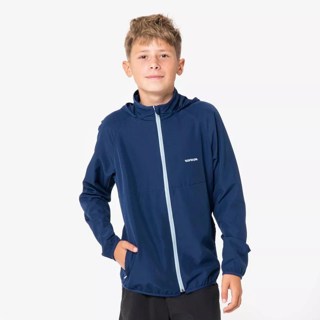 Kids Unisex Windproof Running Jacket - Kiprun Wind Jacket Jr, Navy, No Color, large image number 1