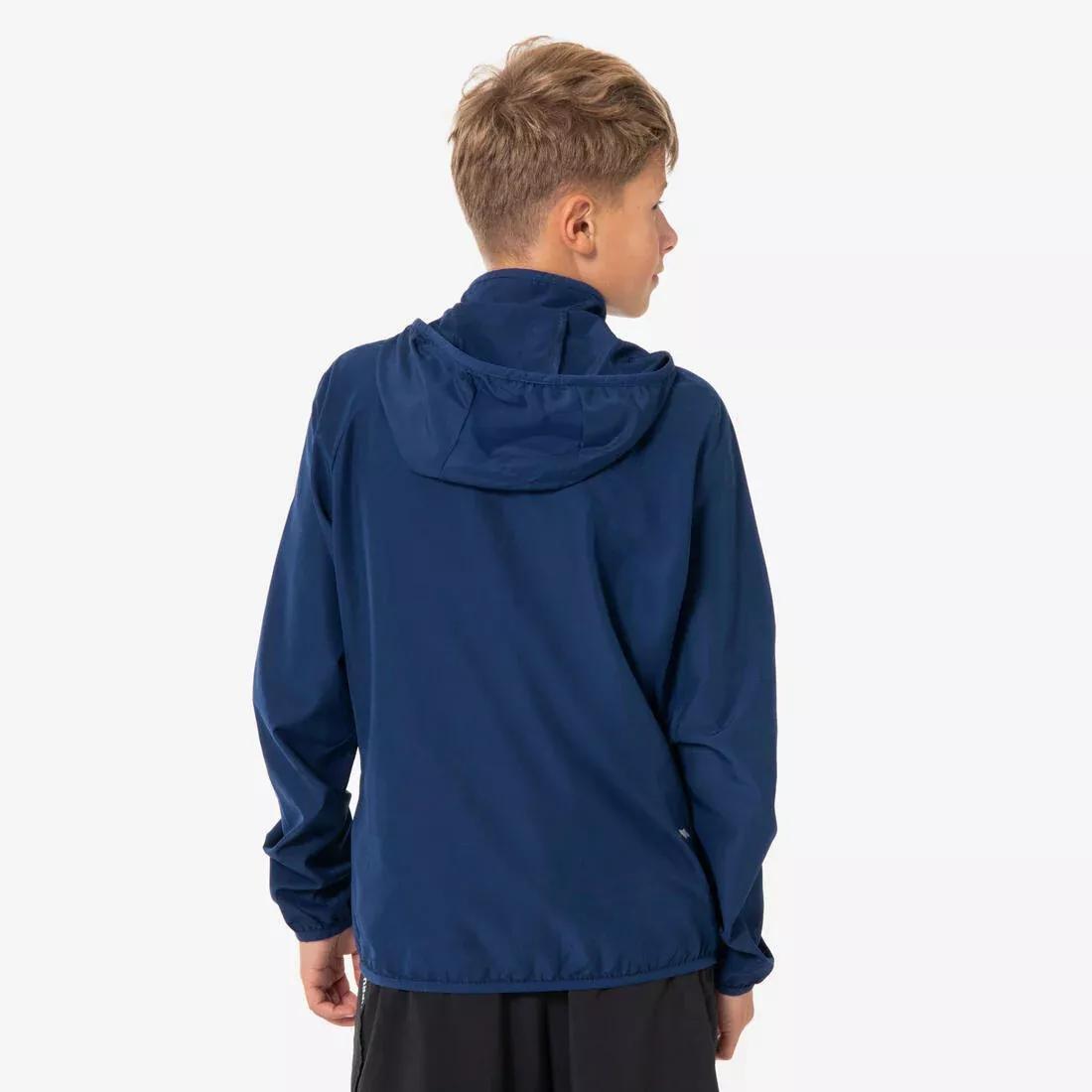 Kids Unisex Windproof Running Jacket - Kiprun Wind Jacket Jr, Navy, No Color, large image number 3