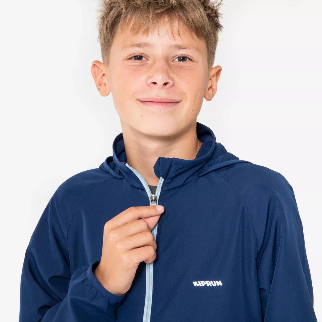 Kids Unisex Windproof Running Jacket - Kiprun Wind Jacket Jr, Navy, No Color, large image number 6
