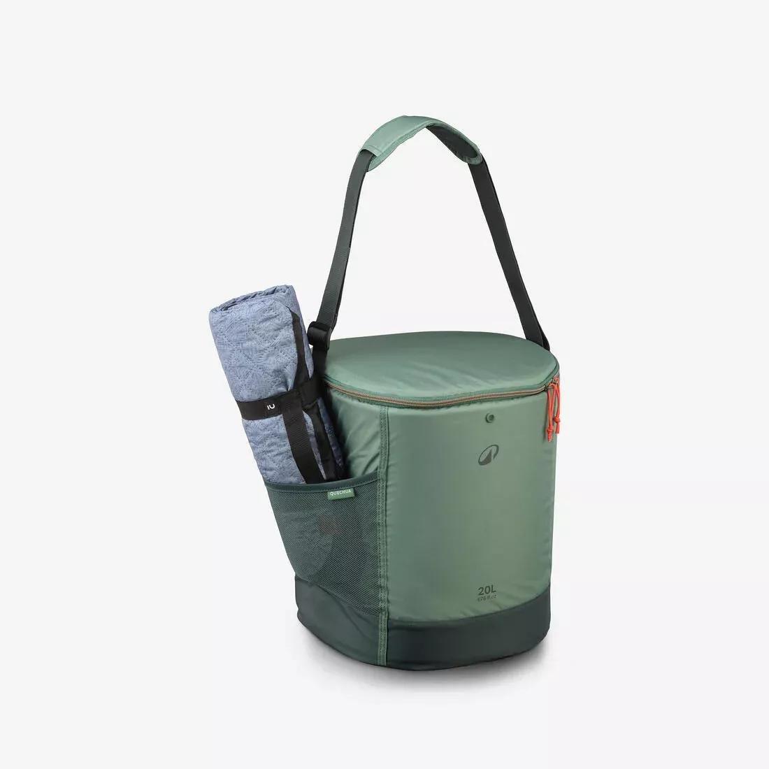 Flexible Camping Cool Box - 20L - 9 Hours Of Cool Storage, Green, No Color, large image number 6