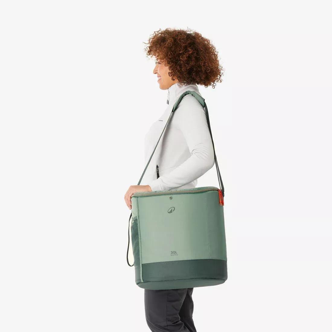 Soft Camping Ice Chest - 30L - Cold Storage Lasting 9 Hours, Green, No Color, large image number 3