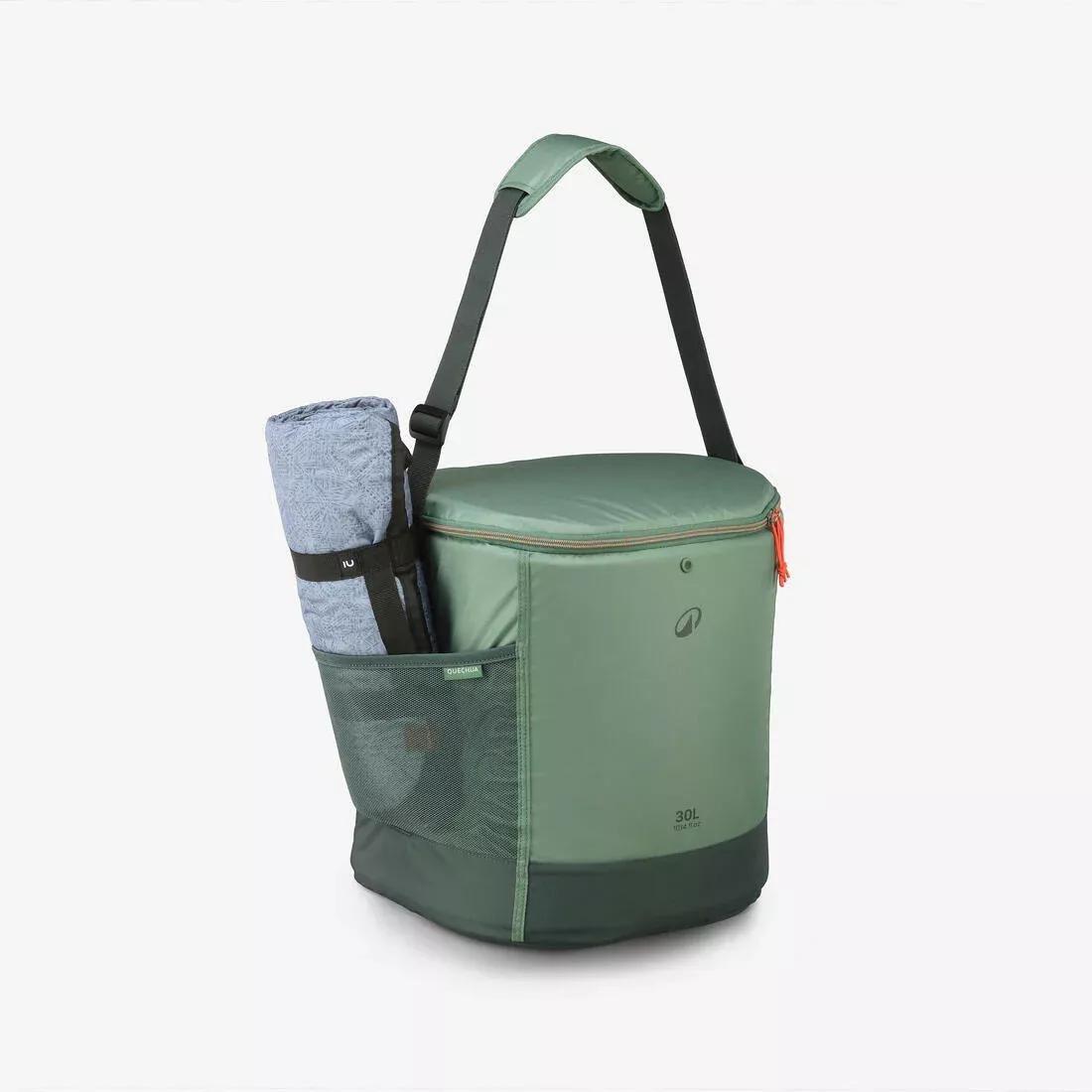 Soft Camping Ice Chest - 30L - Cold Storage Lasting 9 Hours, Green, No Color, large image number 5