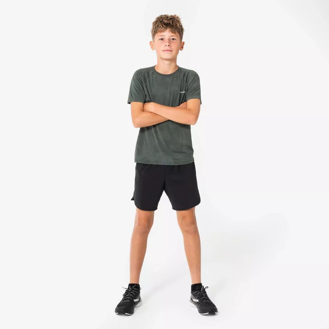 Kids Seamless Running T-Shirt - Kiprun TS Light 900, Green, No Color, medium