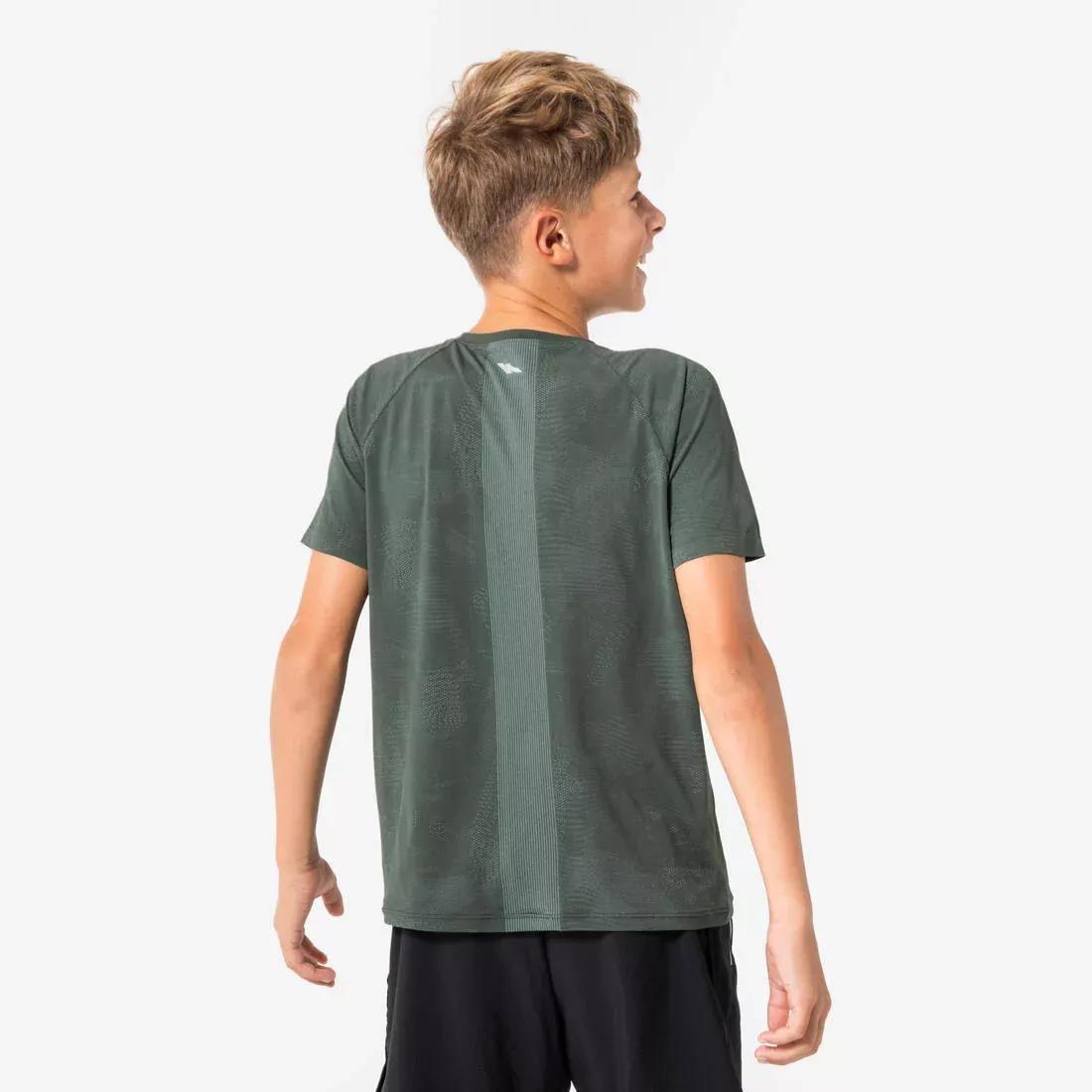 Kids Seamless Running T-Shirt - Kiprun TS Light 900, Green, No Color, large image number 2