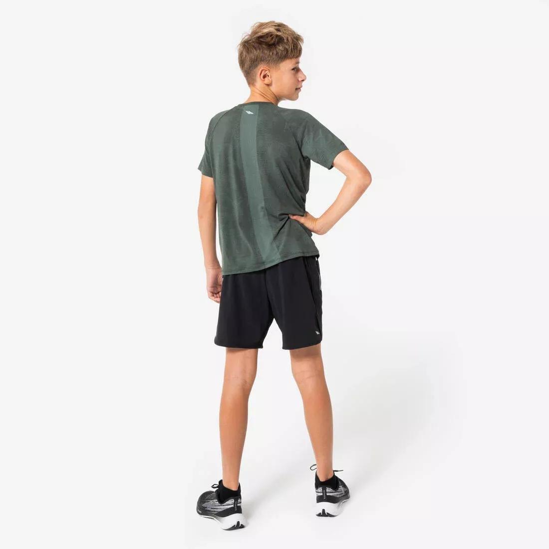 Kids Seamless Running T-Shirt - Kiprun TS Light 900, Green, No Color, large image number 4