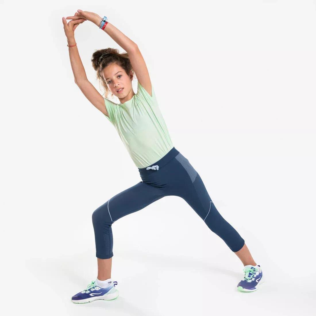 Kids Girls KIPRUN Run 900 Light seameless running T-shirt, Black, No Color, large image number 7