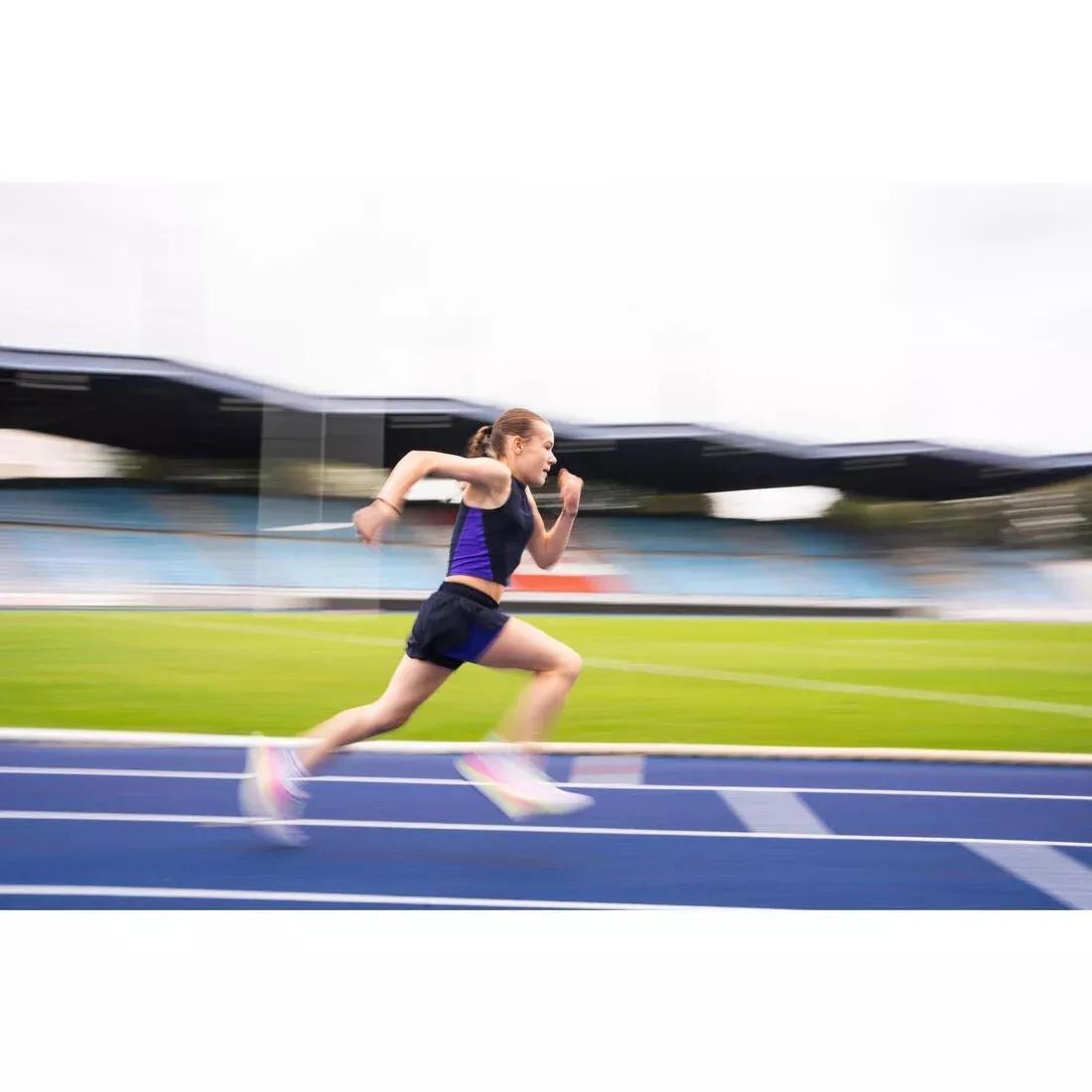 ASPHALT BLUE KIPRUN DRY+ Girls' 2-in-1 Running Tight Shorts, No Color, large image number 8