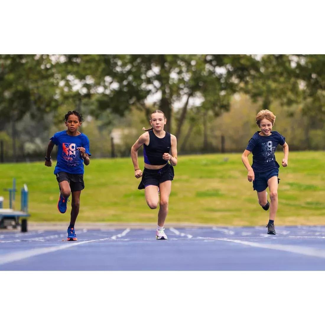 ASPHALT BLUE KIPRUN DRY+ Girls' 2-in-1 Running Tight Shorts, No Color, large image number 9