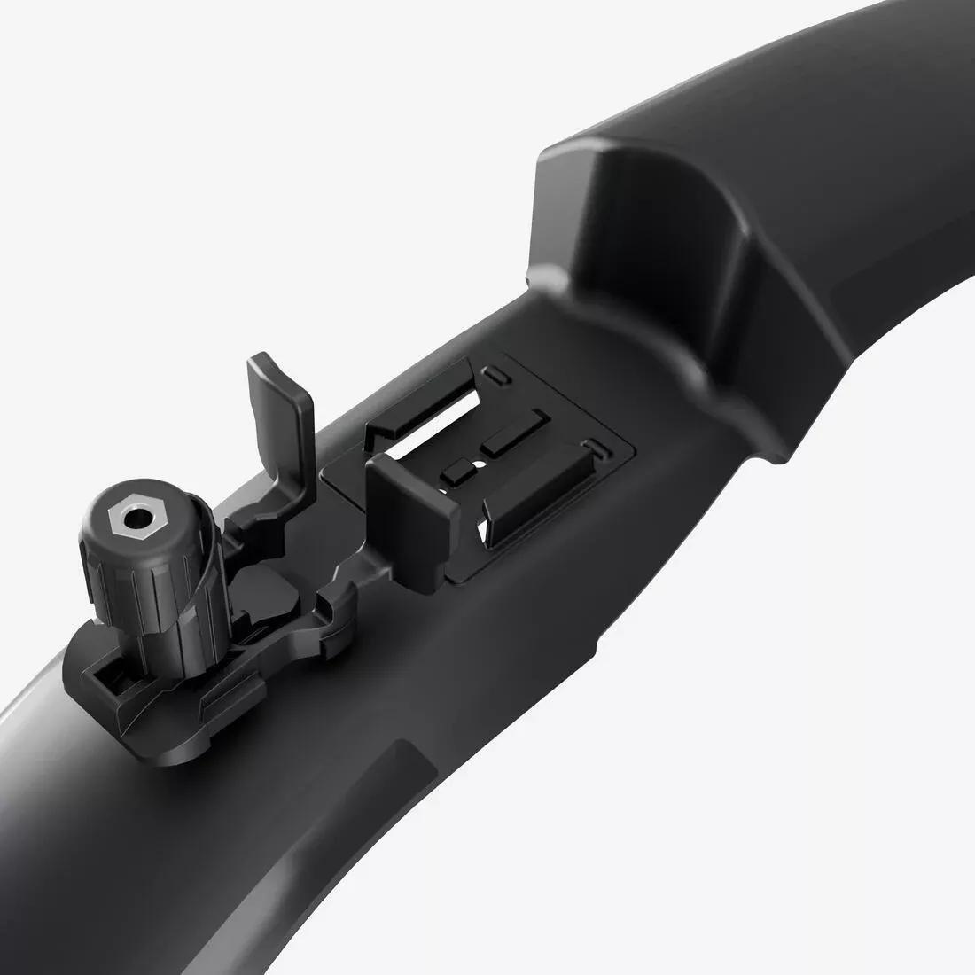 26IN-27.5IN-29IN Mountain Bike Rigid Front Mudguard - V3, Black, No Color, large image number 3