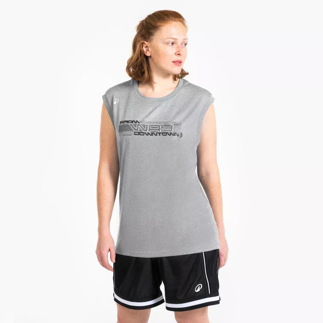 Adults Unisex Sleeveless Basketball Jersey - TS500, Grey, No Color, large image number 10
