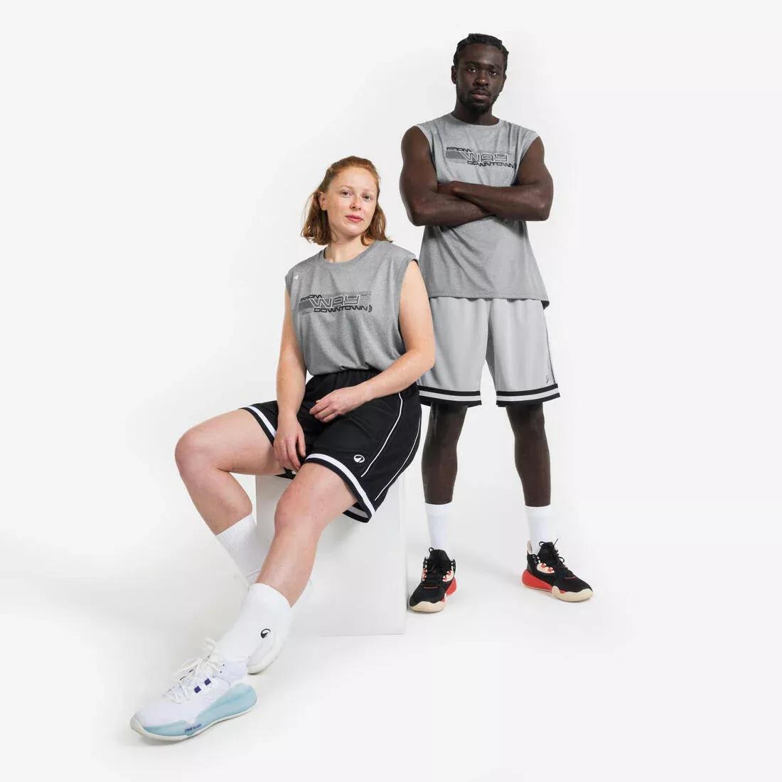 Adults Unisex Sleeveless Basketball Jersey - TS500, Grey, No Color, large image number 11