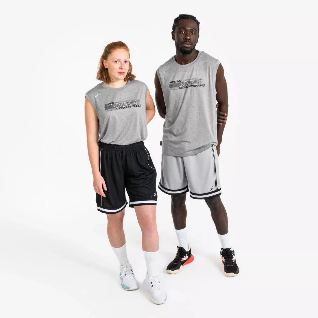 Adults Unisex Sleeveless Basketball Jersey - TS500, Grey, No Color, large image number 12
