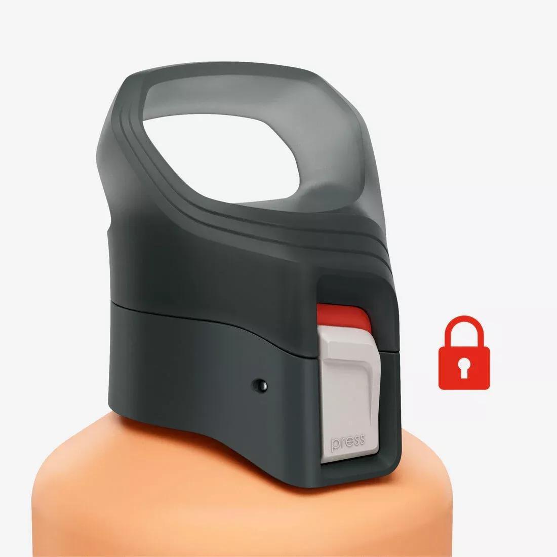 1 L Aluminium Water Flask 500 With Quick-Release Cap For Hiking, Orange, No Color, large image number 7