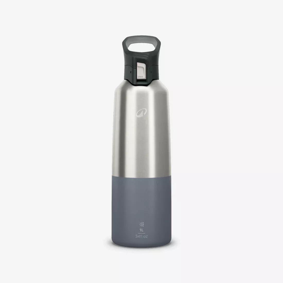 1L Insulated Stainless Steel Flask 900 With Quick-Release Cap For Hiking, Grey, 5401_000, medium