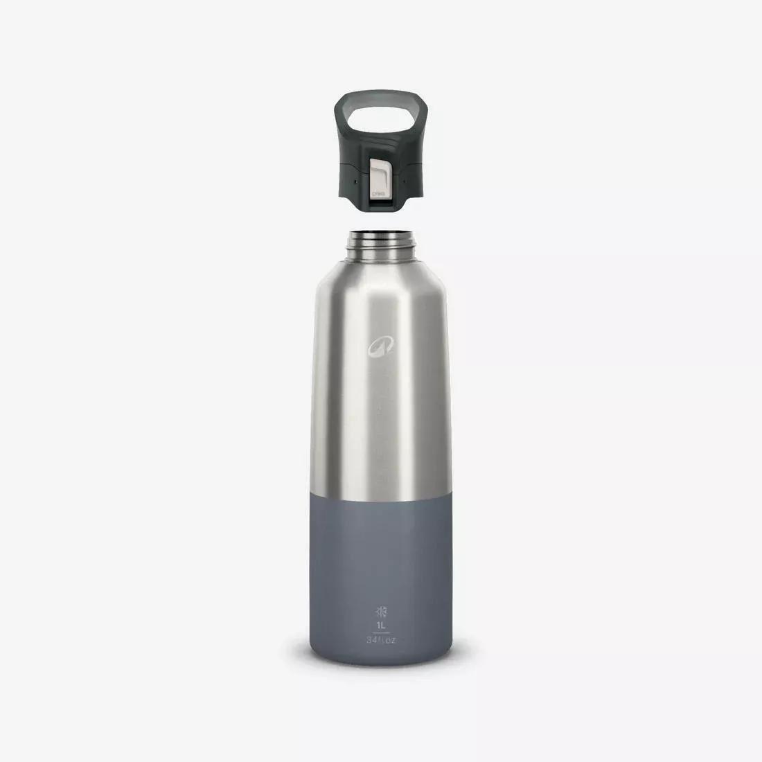 1L Insulated Stainless Steel Flask 900 With Quick-Release Cap For Hiking, Grey, No Color, large image number 2