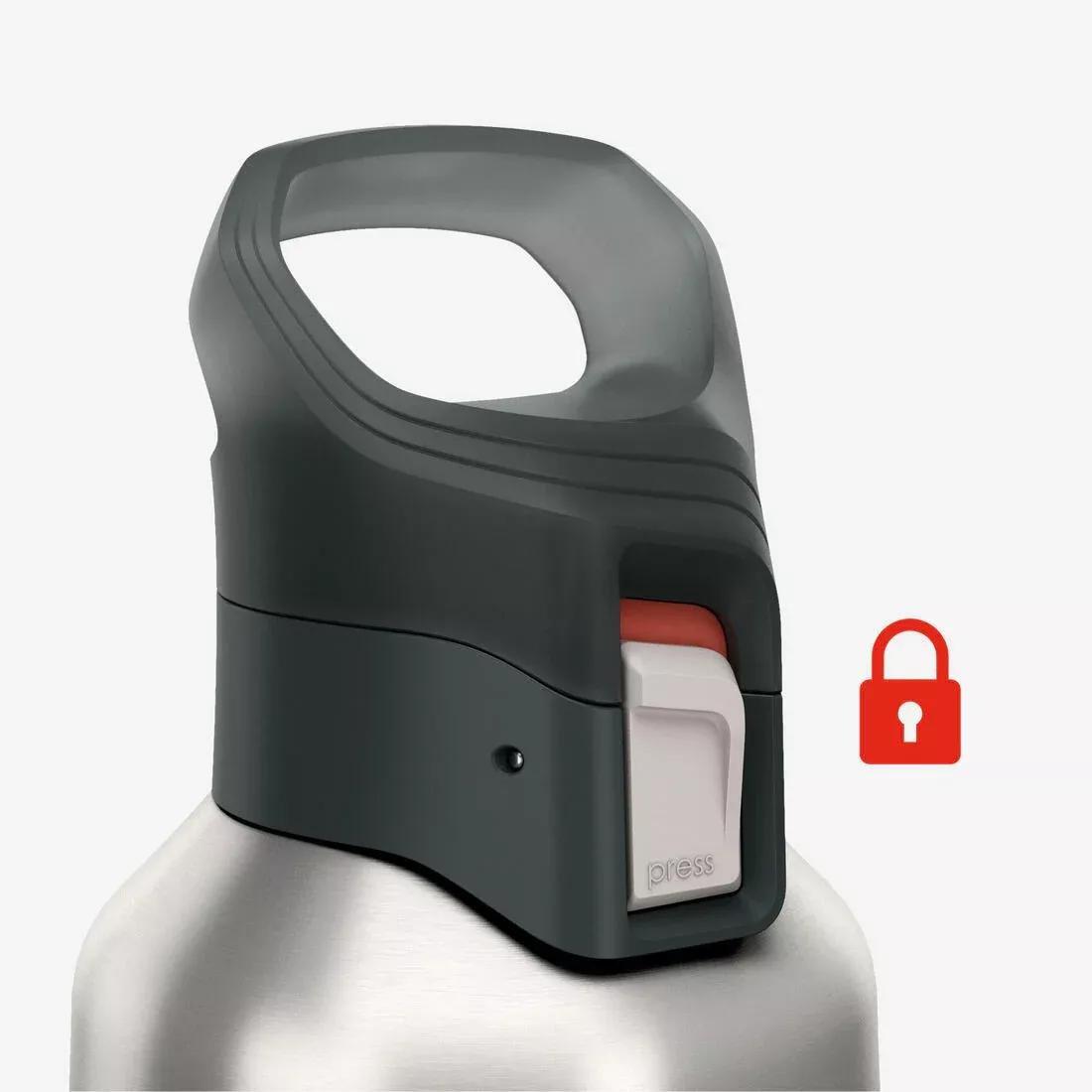 1L Insulated Stainless Steel Flask 900 With Quick-Release Cap For Hiking, Grey, No Color, large image number 7