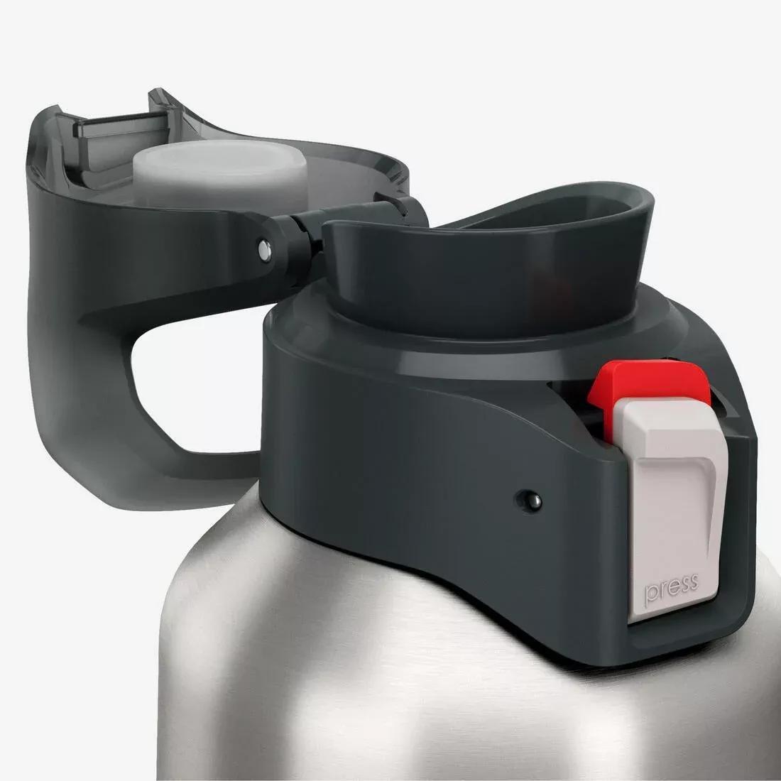 1L Insulated Stainless Steel Flask 900 With Quick-Release Cap For Hiking, Grey, No Color, large image number 11