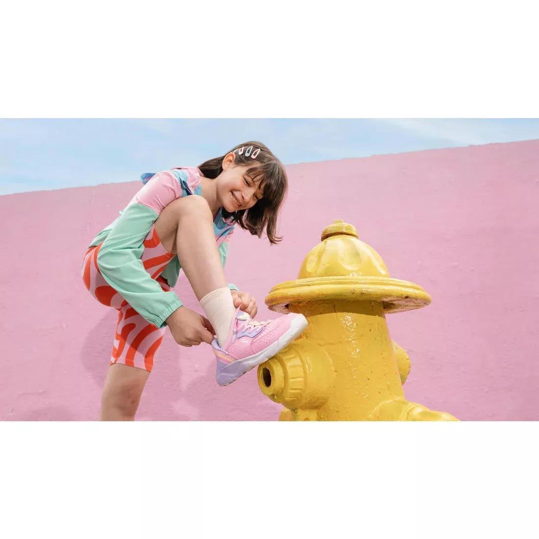 Kids Girls Multisports Cotton Cycling Shorts Print, Pink, 5401_000, large image number 10