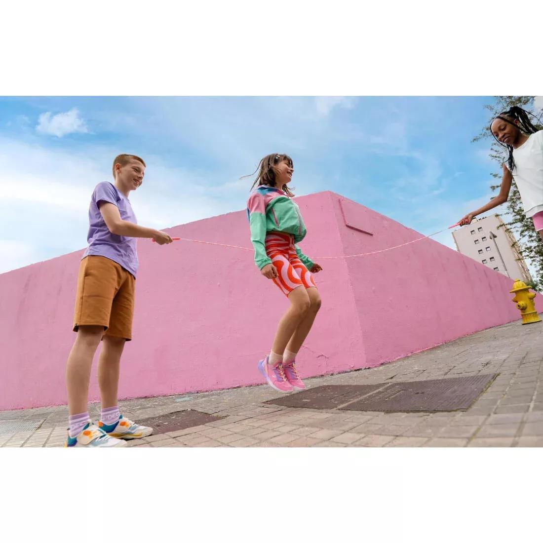 Kids Girls Multisports Cotton Cycling Shorts Print, Pink, 5401_000, large image number 11