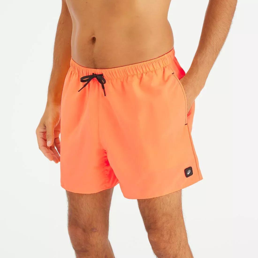 Men Surfing Boardshorts Swim Shorts, Hendaia Pockets, Orange, No Color, medium