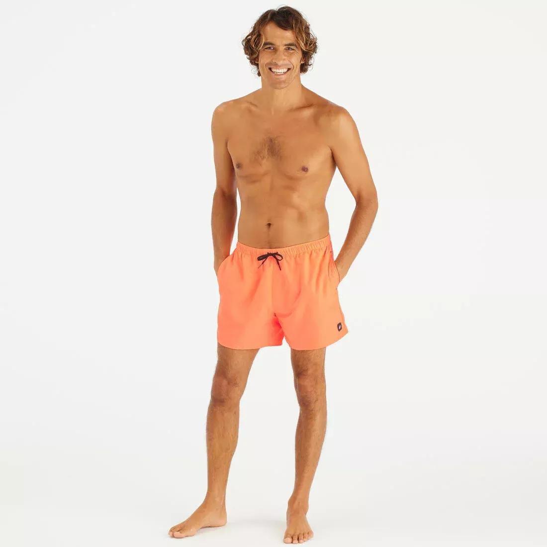 Men Surfing Boardshorts Swim Shorts, Hendaia Pockets, Orange, No Color, large image number 3