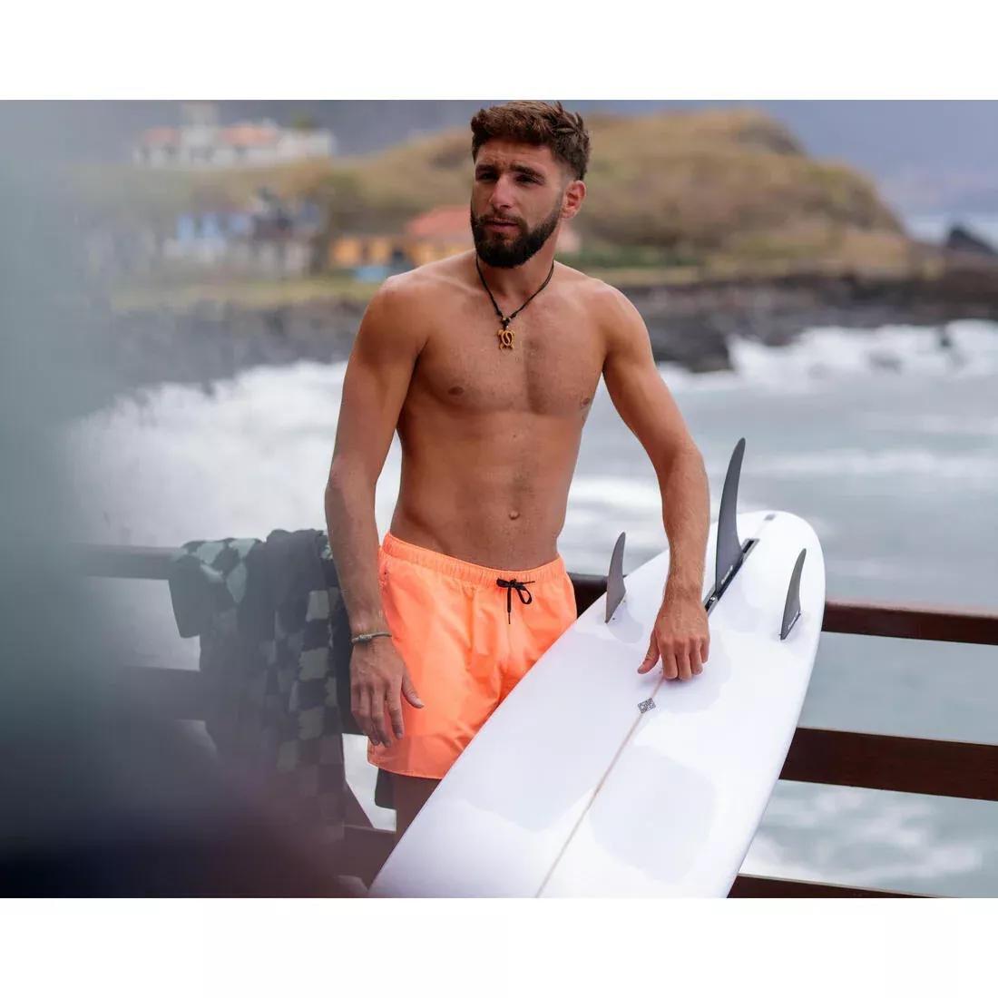 Men Surfing Boardshorts Swim Shorts, Hendaia Pockets, Orange, No Color, large image number 10