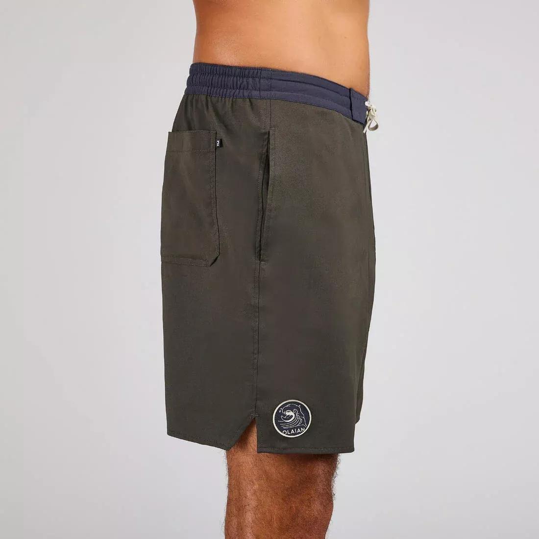 Men Surfing Boardshorts Mid-Length Swim Shorts 18&rdquo; - 100, Blue, No Color, large image number 4