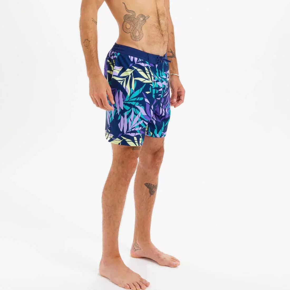 DARK BLUE Boardshort surf 100 long MAN, No Color, medium