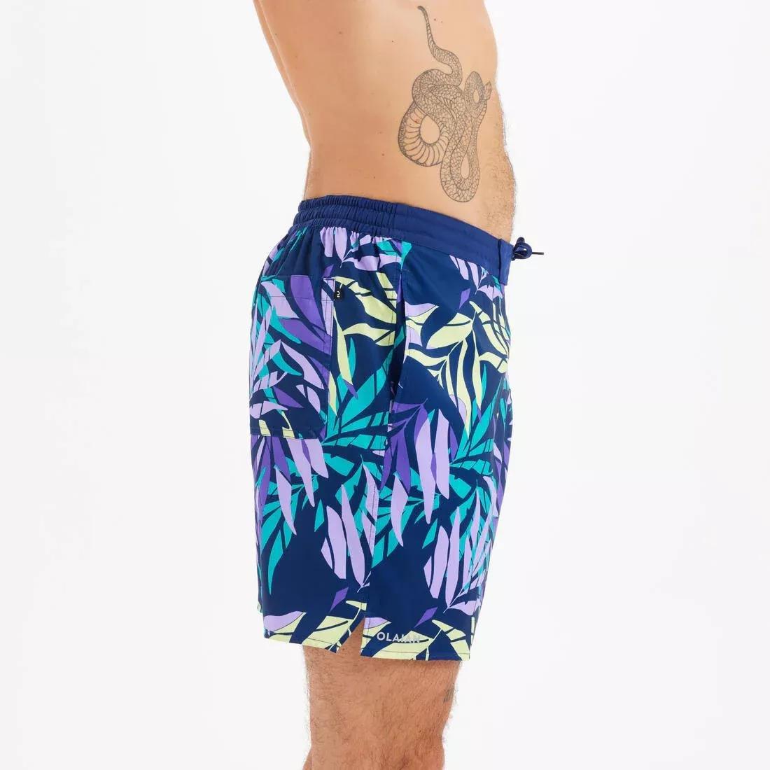 DARK BLUE Boardshort surf 100 long MAN, No Color, large image number 5