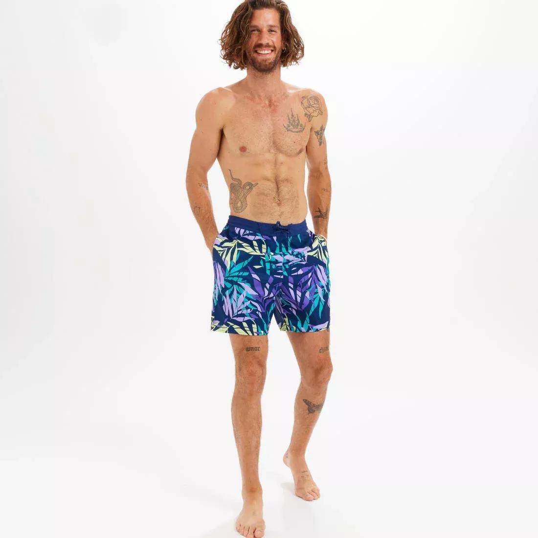 DARK BLUE Boardshort surf 100 long MAN, No Color, large image number 7