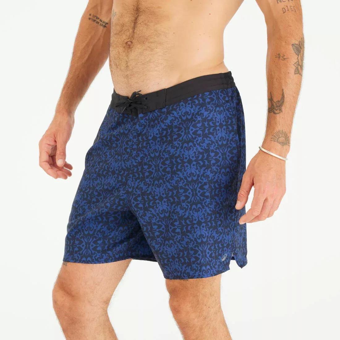 DARK BLUE Boardshort surf 100 long MAN, No Color, large image number 8
