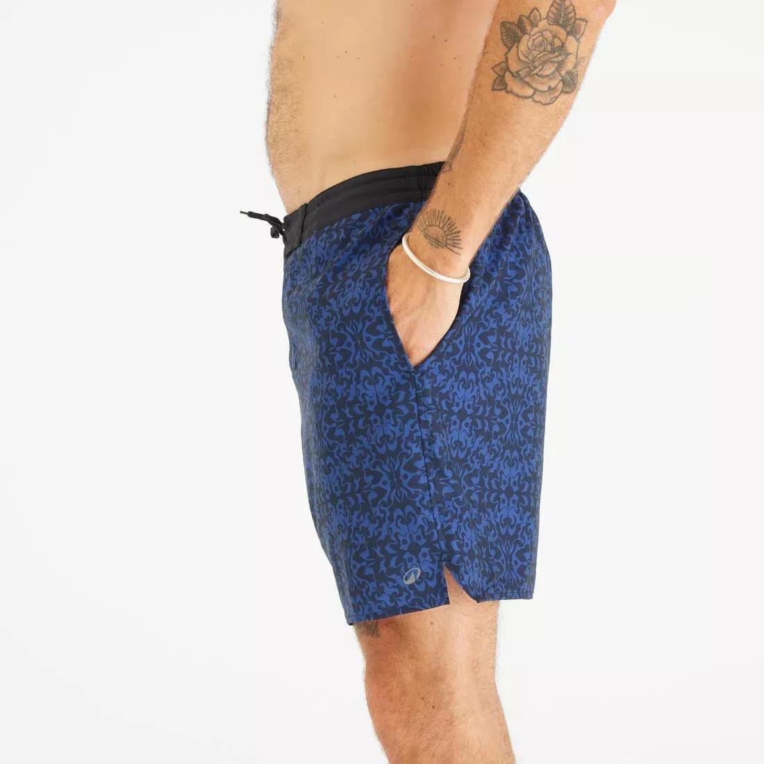 DARK BLUE Boardshort surf 100 long MAN, No Color, large image number 10