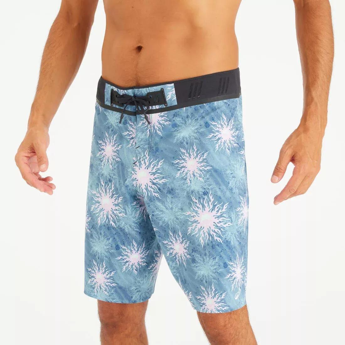 Surfing Long Boardshorts - 900 TIE, Blue, No Color, medium