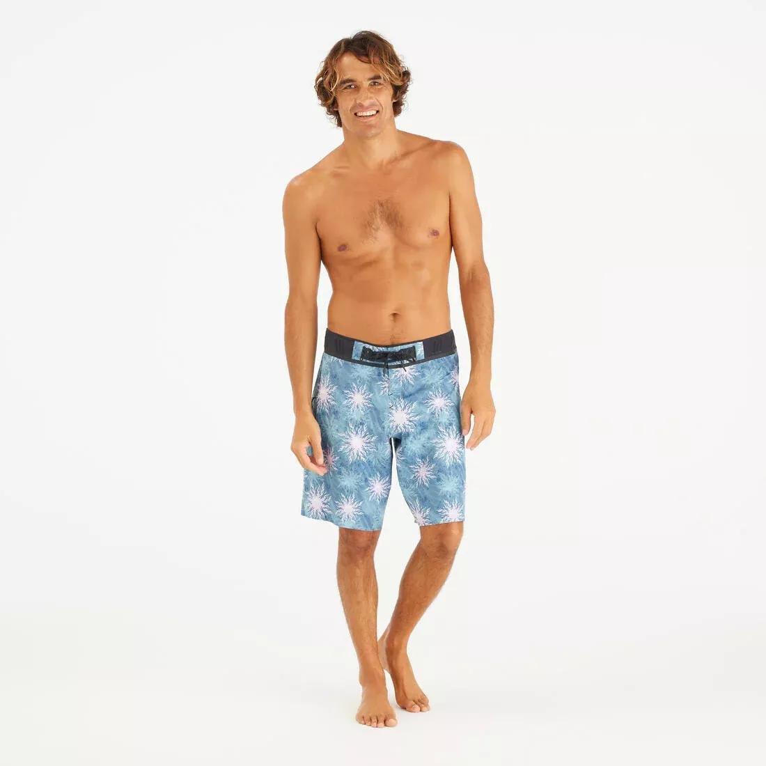 Surfing Long Boardshorts - 900 TIE, Blue, No Color, medium